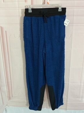 FP Movement by Free People Blue Sherpa Jogger Pants with Black Waistband